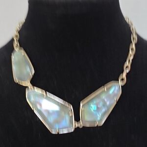 Kendra Scott Iridescent Abalone Geometric Necklace